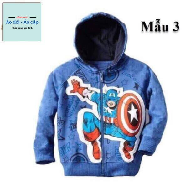 [HOT] Áo khoác cho bé trai mặc ấm, áo có nón, in 3D BỘ 3 SIÊU NHÂN sặc sỡ - Thời trang trẻ em - Bảo Vy