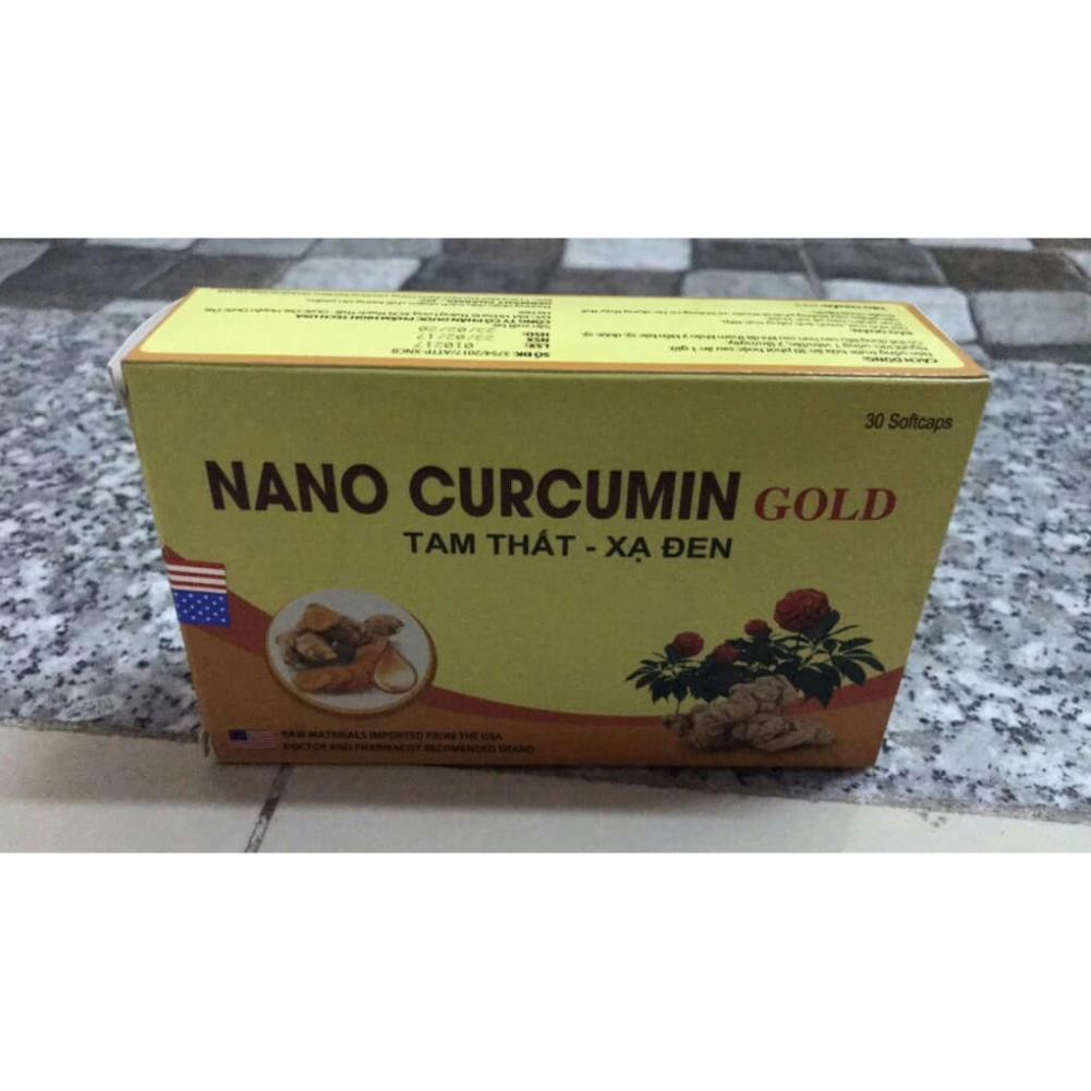 Hỗ trợ giảm Viêm Loét Dạ Dày NANO CURCUMIN GOLD TAM THẤT XẠ ĐEN Hộp 30 Viên