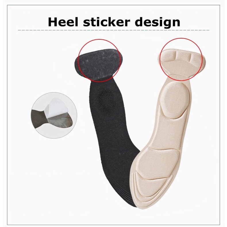 1 Cặp Đế Lót Giày Hình Chữ T 7D Bằng Xốp Mềm Vô Hình Hỗ Trợ Gót Chân Cao Bảo Vệ Cho Nữ ND-2