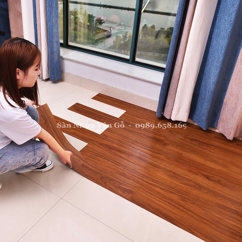 Sàn nhựa giả gỗ 2.0 SFloor chống trượt keo tự dán kích thước 914.4 x 152.4 x 2.0mm (theo tấm)-Mã mới