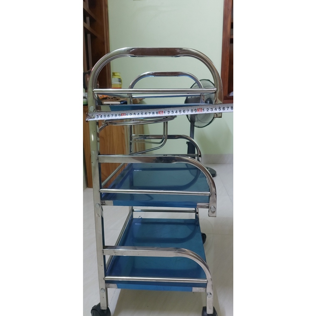 Xe đẩy inox 3 tầng,cây bát nước 6 bát to,bàn tít  dùng cho spa thẫm mỹ viện