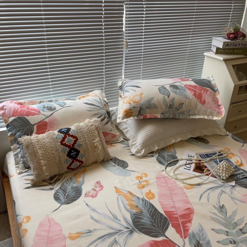 Bộ Ga Trải Giường Kèm 2 Vỏ Gối Nằm Evihome Vải Cotton Poly Xinh Xắn Nhập Khẩu