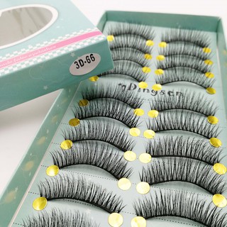 Bộ 10 cặp Lông mi giả 3D mi giả DINGEN 3D 10 cặp Bằng Sợi Nhân Tạo Dày Mềm Mại Thoải Mái Chất Lượng Cao