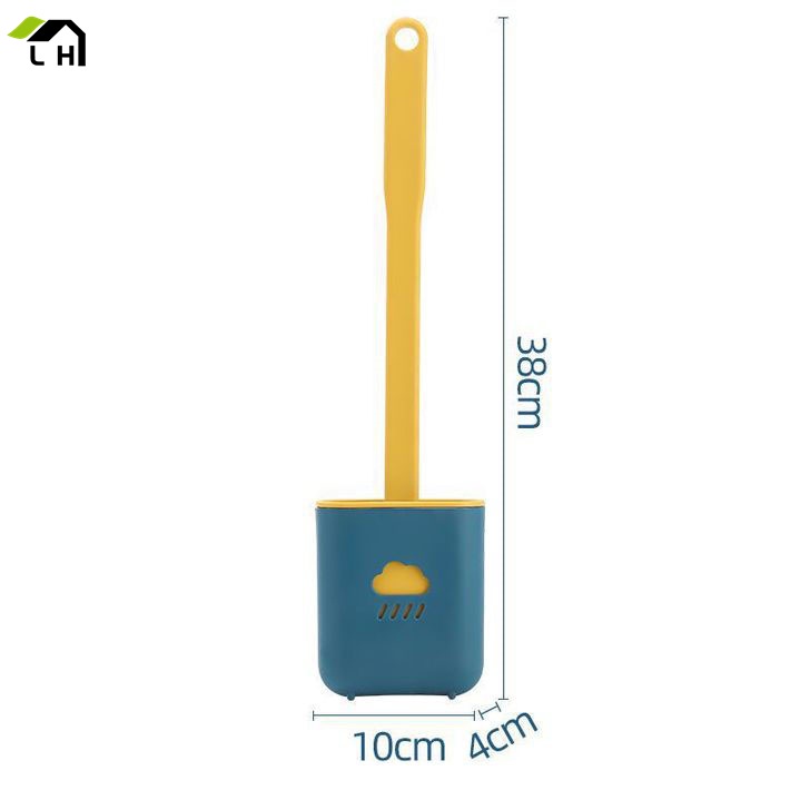 Cọ vệ sinh toilet bồn cầu, nhà tắm hình đám mây bằng silicon cao cấp kèm hộp treo tường chắc chắn（LO88）