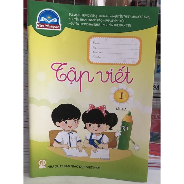 tập viết lớp 1 tập 2 + bao kiếng + Bút Chì 2b (chân trời sáng tạo)