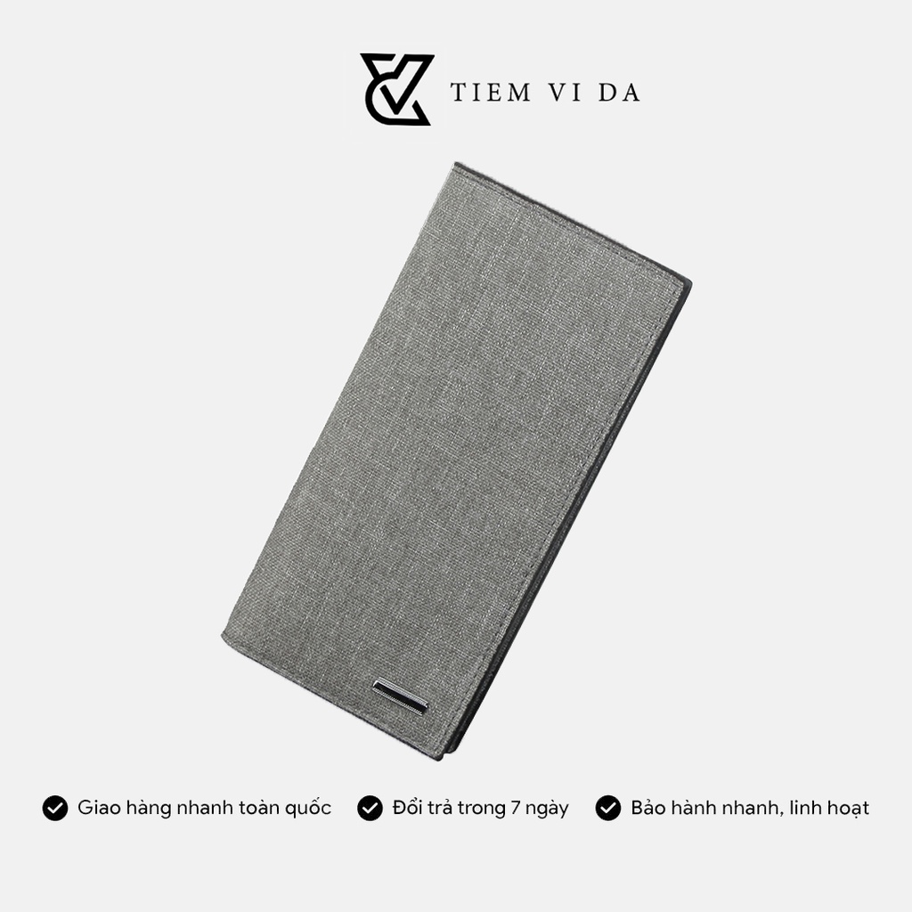Ví dài nam cầm tay nhiều ngăn cao cấp bóp nam thời trang chất liệu canvas siêu bền đẹp v1126