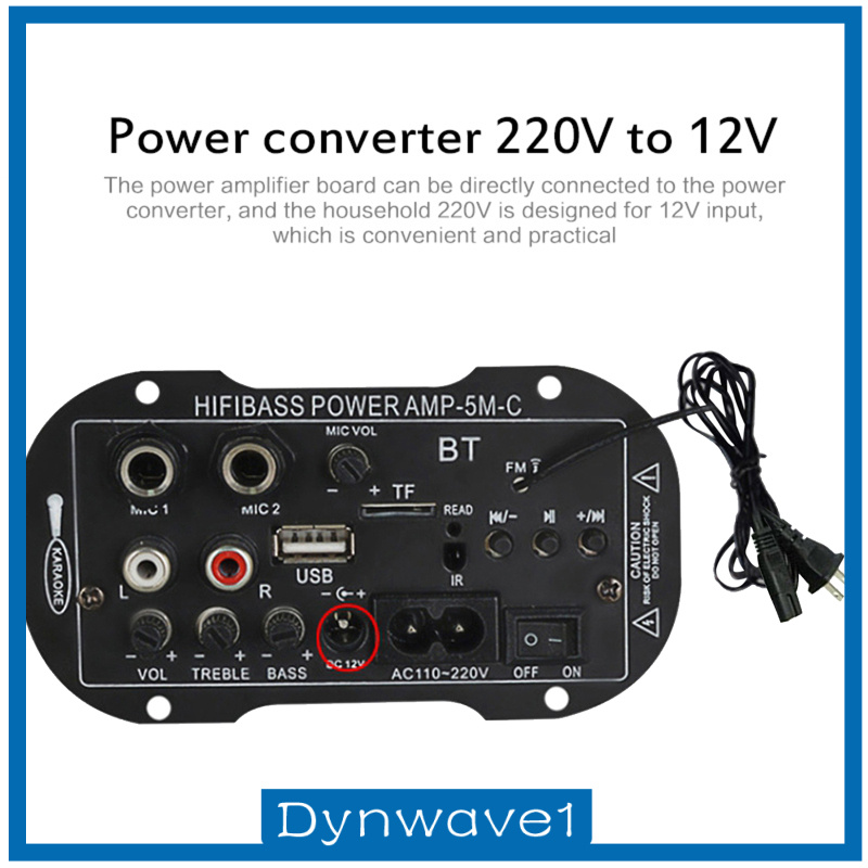 Bảng mạch khuếch đại âm thanh bluetooth 1 / 5 " 12V có mic + điều khiển từ xa