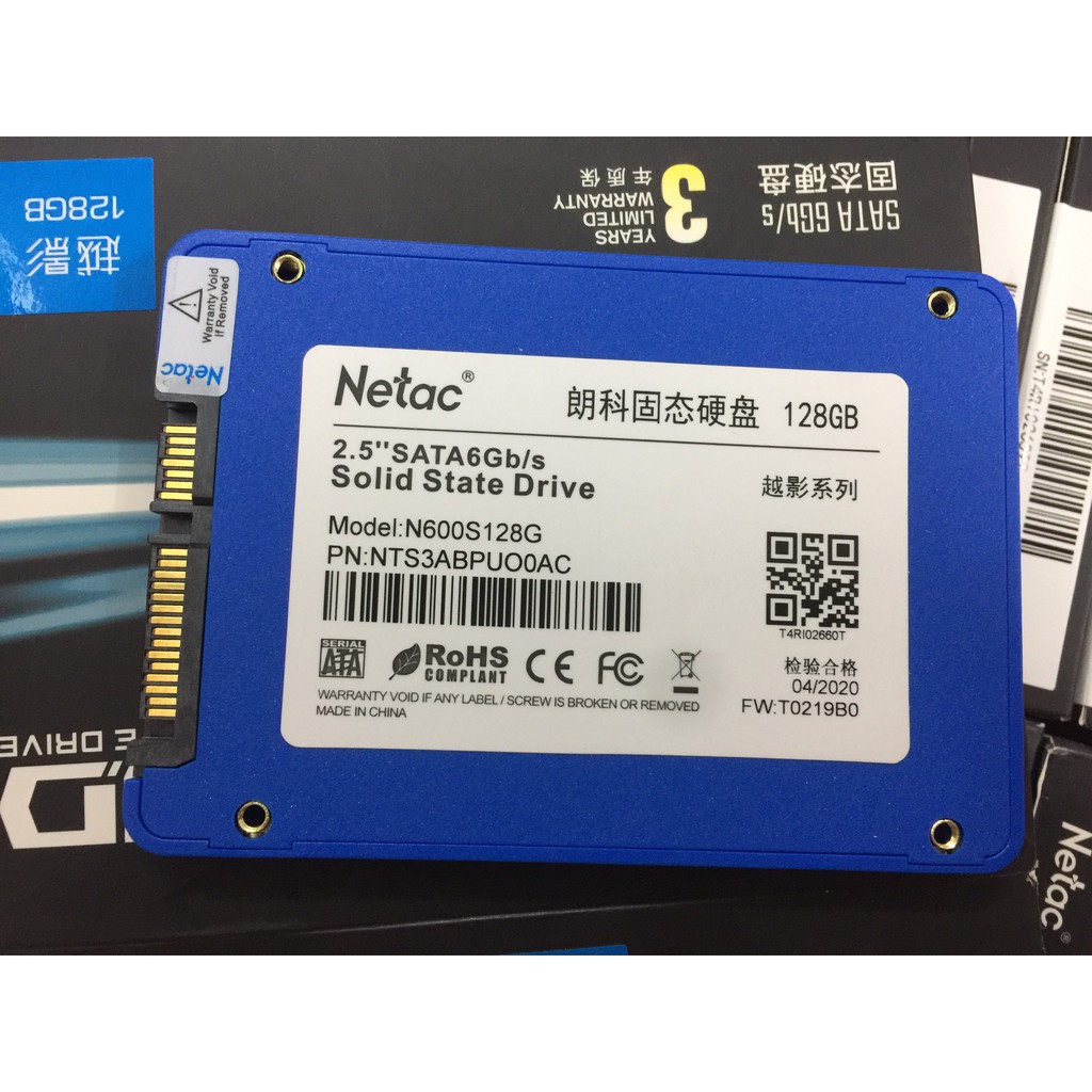 SSD NETAC 128G 2.5'' sata tốc độ sử lý siêu nhanh 6Gb/s bảo hành 36 tháng lỗi 1 đổi 1