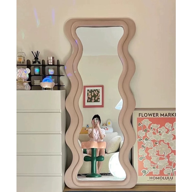 Gương sóng bọc vải nhung new items