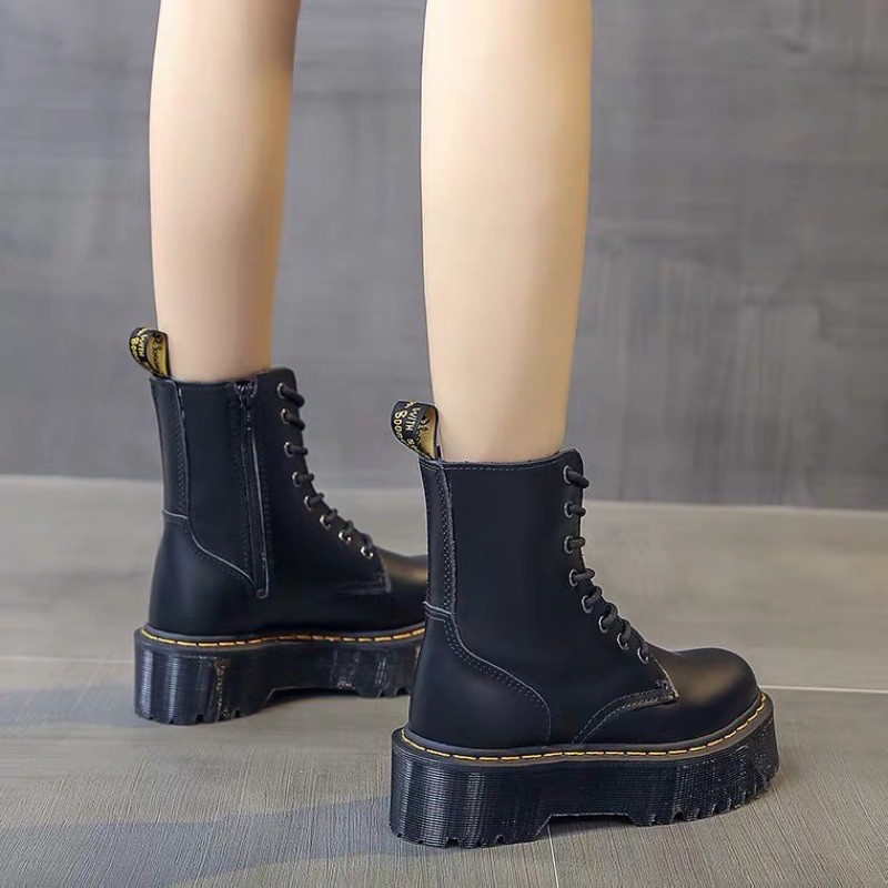 [Video ảnh thật] Giày boots khoá kéo cổ cao ulzzang BBS364-1