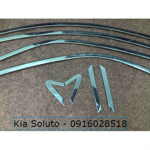 Phụ kiện Kia Soluto Nẹp Cong Kính, Nẹp Inox viền Cong kính xe ô tô