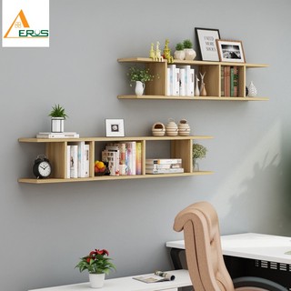 Combo Bộ 2 Kệ Gỗ Trang Trí Treo Tường Nhiều Ngăn Cách Điệu Aeros- KG01