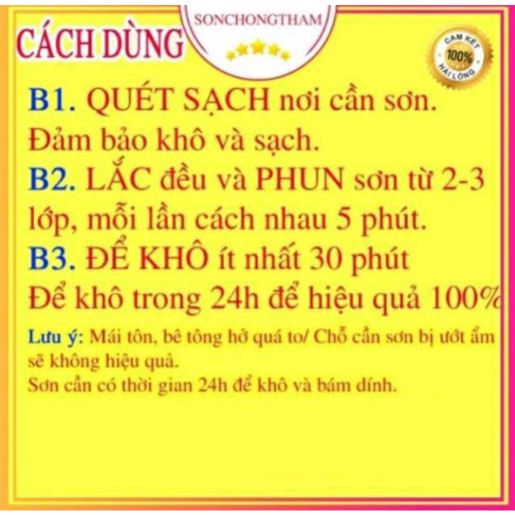 Xịt Chống Thấm 450 ml , Dạng Xịt Tiện Dụng Chống Dột Mái Nhà, Tường, Sơn Chống Thấm (sơn màu trắng)