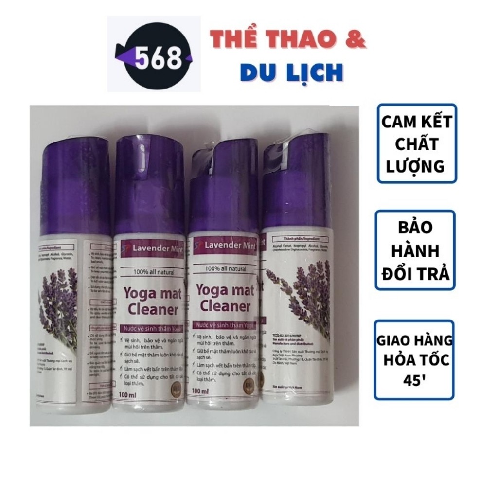 Thảm Tập Yoga Chai Xịt Vệ Sinh Thảm Yoga 568CXVST01 Dung dịch vệ sinh thảm tập Yoga Lavender Mint 100ml