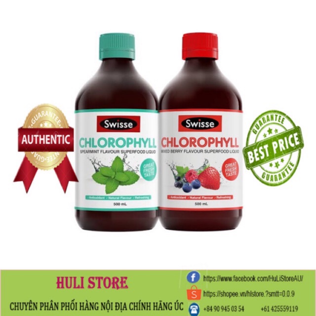 [AIR 100%] Diệp lục Swisse Chlorophyll dạng lỏng 500ml | BigBuy360 - bigbuy360.vn