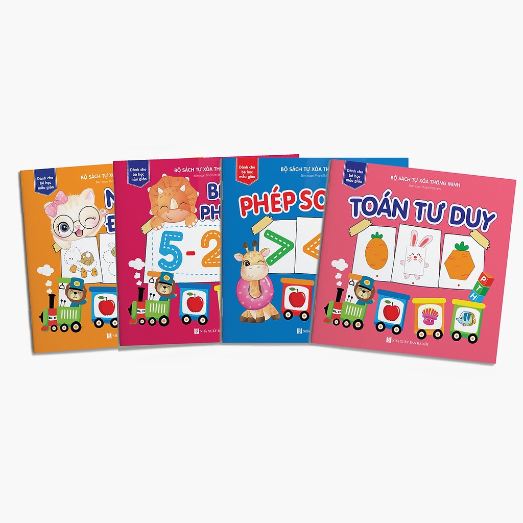 Sách Nét bút đầu tiên - Phép trừ - Phép so sánh - Toán Tư duy (tặng kèm bút) (Combo 4 cuốn sách tự xóa)