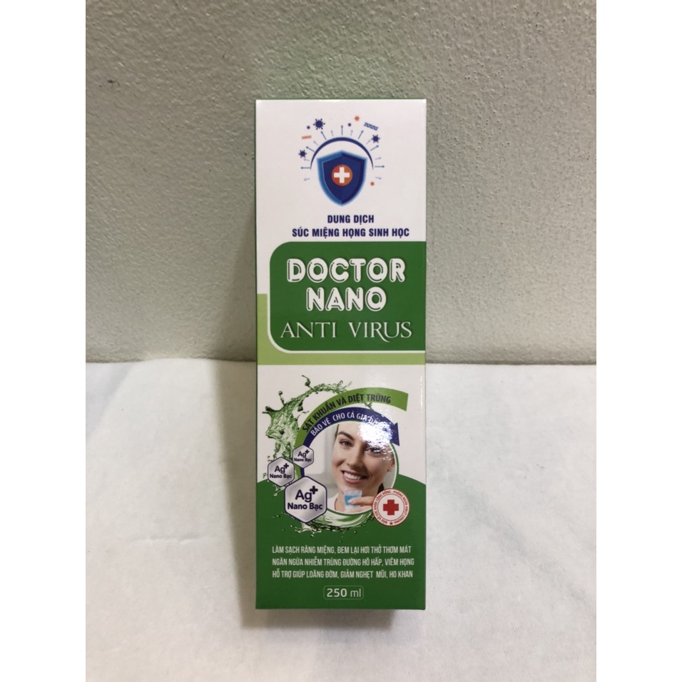 Dung dịch Súc Miệng Họng Sinh Học Doctor Nano Anti Virus giúp kháng khuẩn, sát khuẩn - Chai 250ml