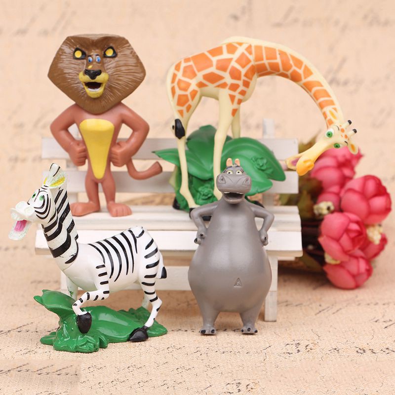 Set 4 Mô Hình Đồ Chơi Nhân Vật Trong Phim Hoạt Hình &quot;Madagascar&quot;