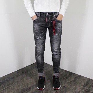 Quần Jean Nam Đen Xám Xước wash.Quần Bò Nam Rách Thời trang Nam -Vuajean8615