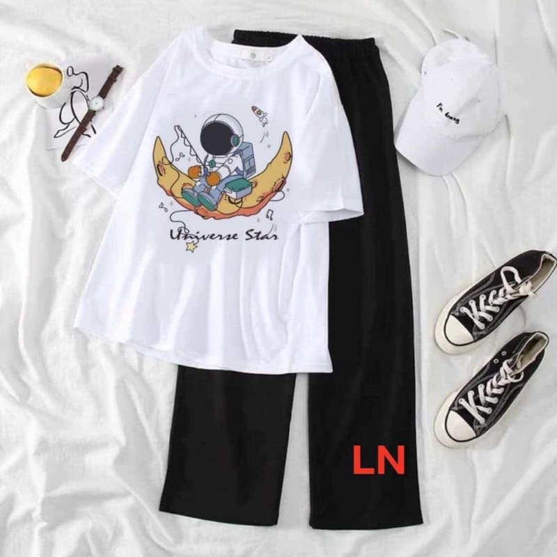 Sét áo phông 3D và quần ống rộng LN11