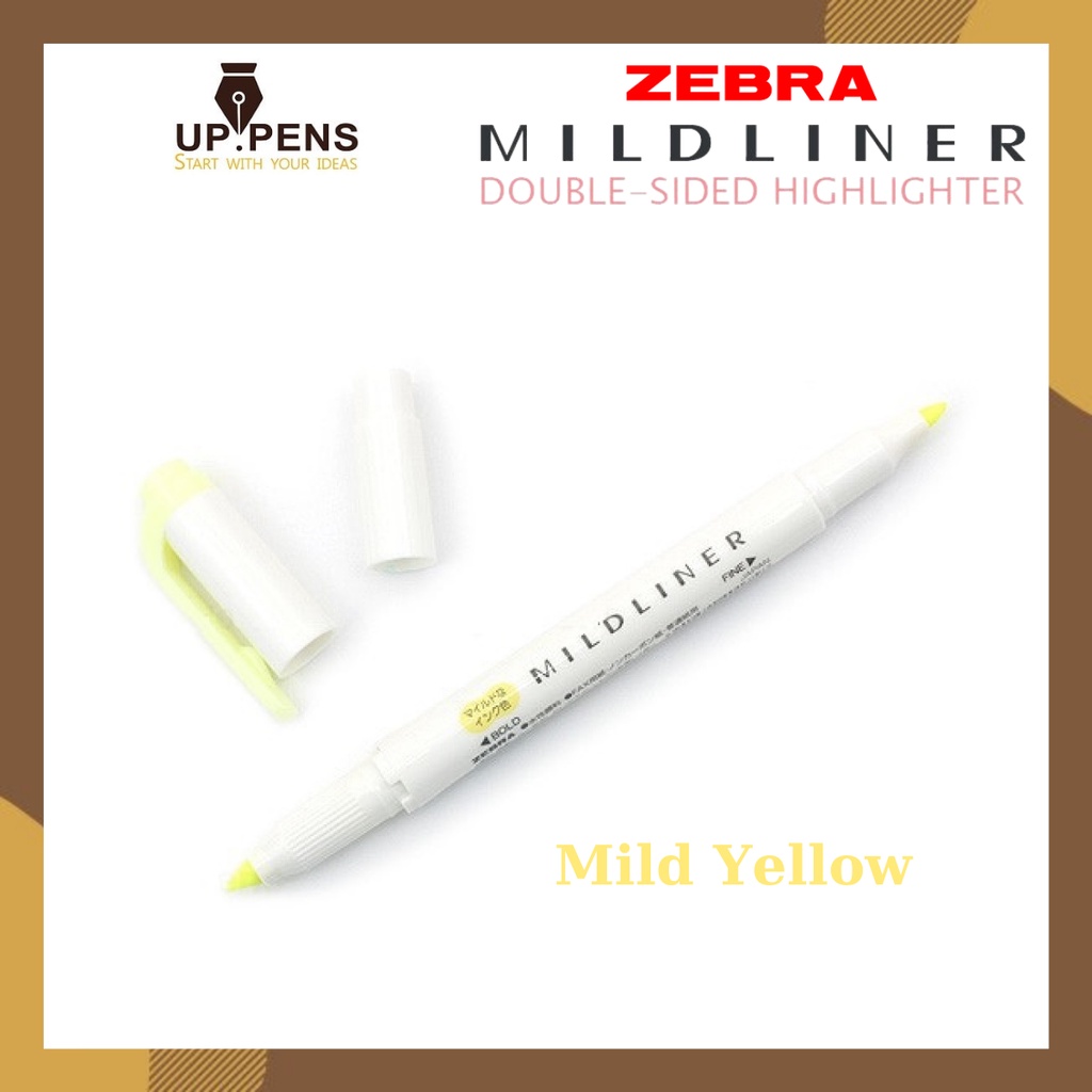 Bút đánh dấu hai đầu Zebra Mildliner Double-Sided Highlighter – Fine/Bold – Màu vàng (Mild Yellow)