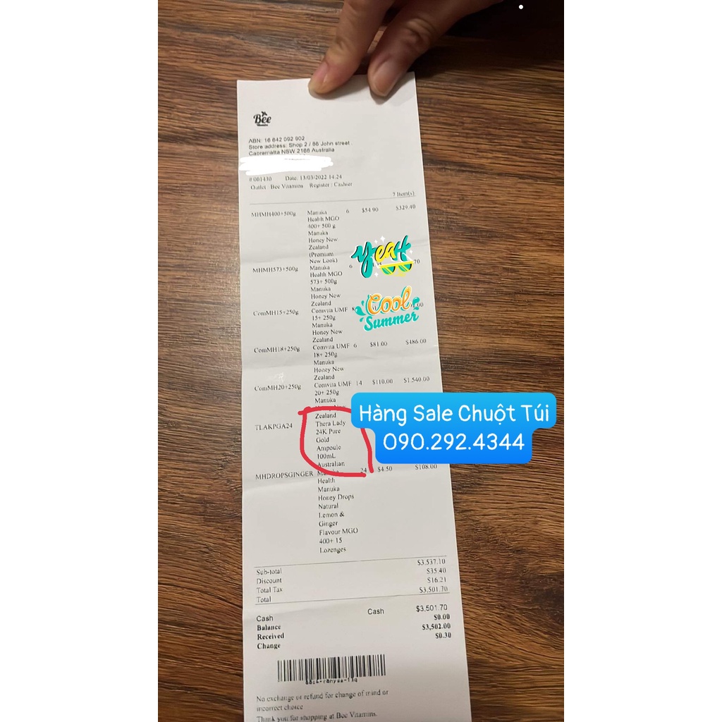 SERUM VÀNG 24K PURE GOLD + KÈM THANH LĂN - Nội địa Úc