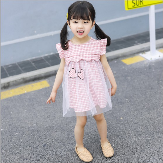 Váy karo voan style Hàn Quốc cho bé gái mã TE02