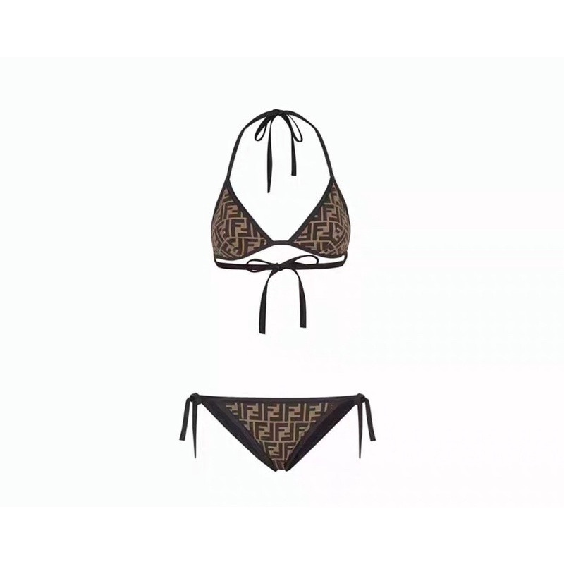 Bikini 2 mảnh fendi nâu hàng QCCc
