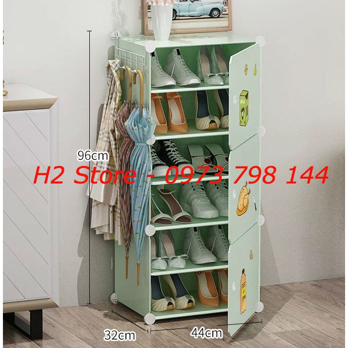 TỦ NHỰA LẮP GHÉP  6 Ô ĐỂ GIÀY (chia ô) BỘ CỐM BÁNH NGỌT