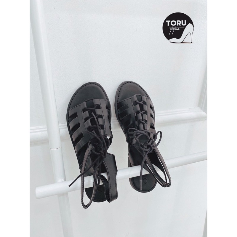 Sandal nữ quai hậu cá tính dây đan cao cổ bản 3 quai chiến binh