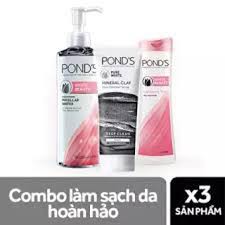 Bộ sản phẩm làm sạch da hoàn hảo Pond's (Sữa rửa mặt đất sét khoáng sạch sâu & detox 90g + nước tẩy trang White Beauty)