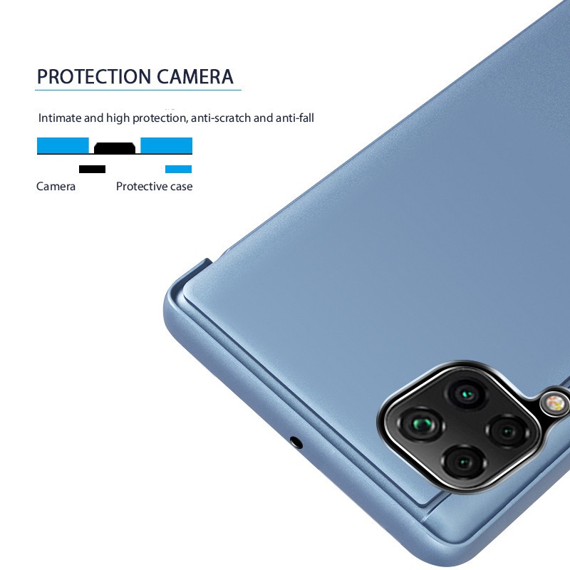 Bao da Huawei Ốp lưng điện thoại dạng gương  Huawei Nova 7i P40 lite vỏ BẢO VỆ Clear Smart Mirror View Flip Leather Case Stand holder Hard Protection shell Cover