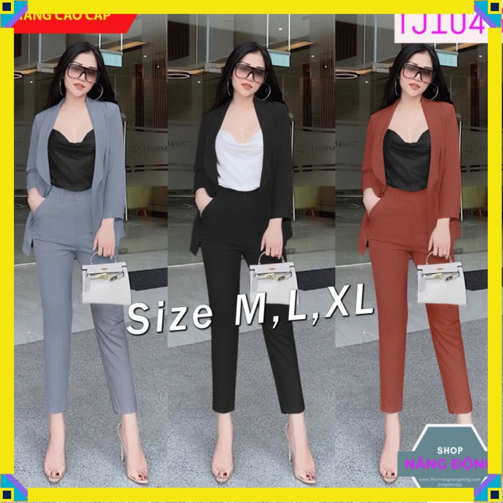 Set Trang Phục 💝FREESHIP💝 Set nguyên bộ 3 món áo vest quần dài kèm áo trong xinh xắn J1046