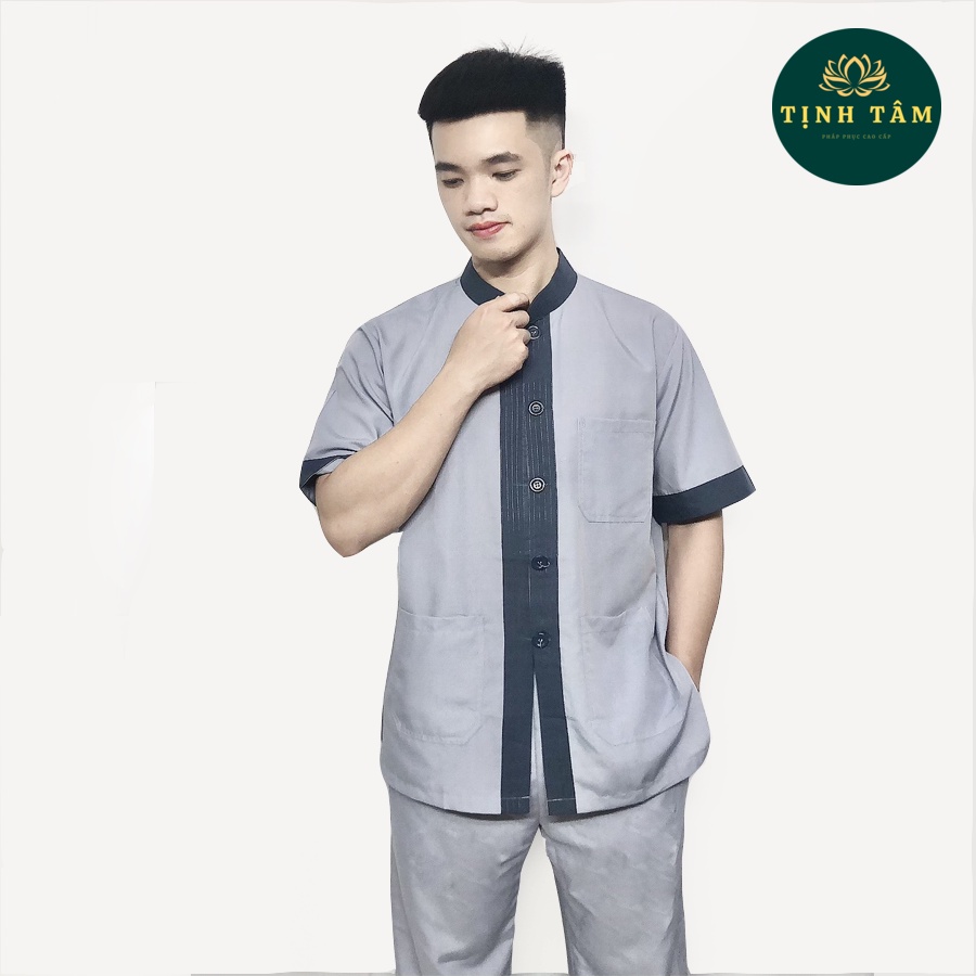 Bộ Đi Chùa Nam Cao Cấp Lịch Sự Chất Vải Dày Dặn Mềm Mịn Mặc Rất Mát Và Thoải Mái