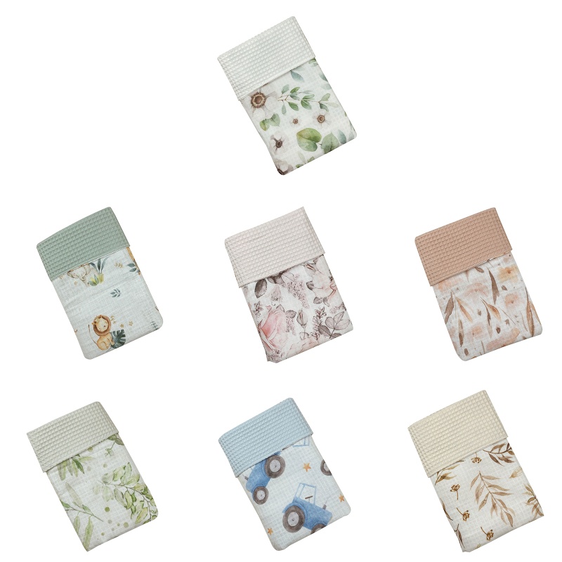 Chăn Quấn Chất Liệu Cotton In Họa Tiết Lá Cây Xinh Xắn Cho Bé