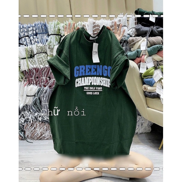 Áo thun cotton 3158 in chữ nổi