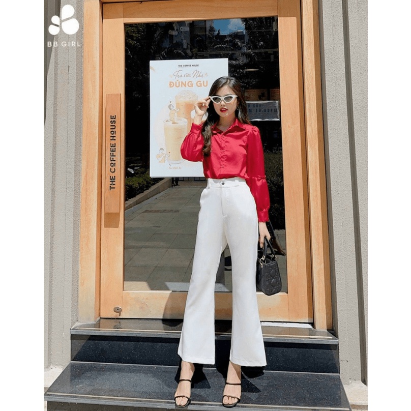 Áo Sơ Mi Nữ Cổ Đứng Cài Nút Nối Tay Chất Lụa Satin Mềm Mát Mặc Đẹp Tôn Dáng [NEW UNISEX]