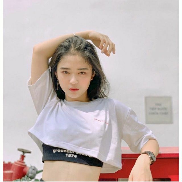 Set 2 áo Ba lỗ + Áo Croptop in chữ [Có VIDEO CH22