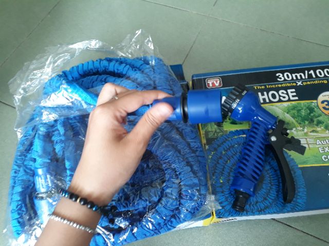 Vòi xịt nước thông minh giãn nở 15m/30m Magic Hose - Vòi nước rửa xe tưới cây tự động giãn dài khi bơm nước vào