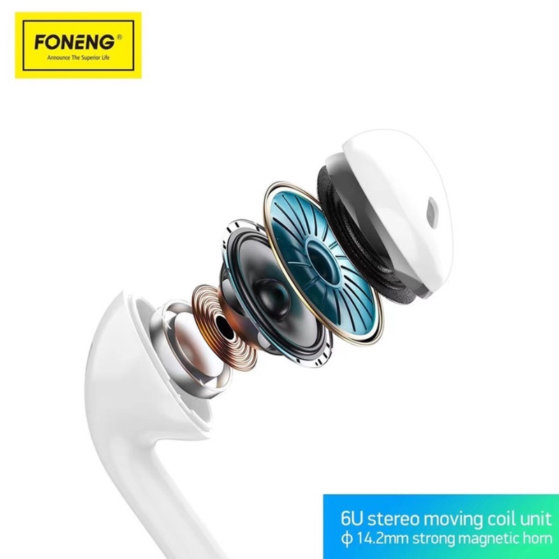 Tai nghe Nhét Tai T15 Chân tròn 3.5mm Chính hãng FONENG - BH 12 tháng