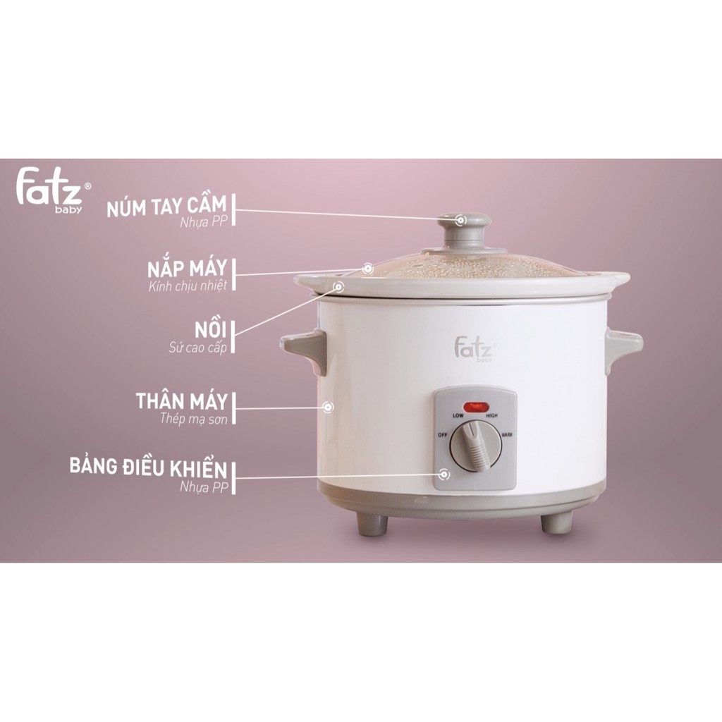 Nồi nấu chậm Fatz baby 1.5 lít FB9015MH và 2.5 lít FB9025MH