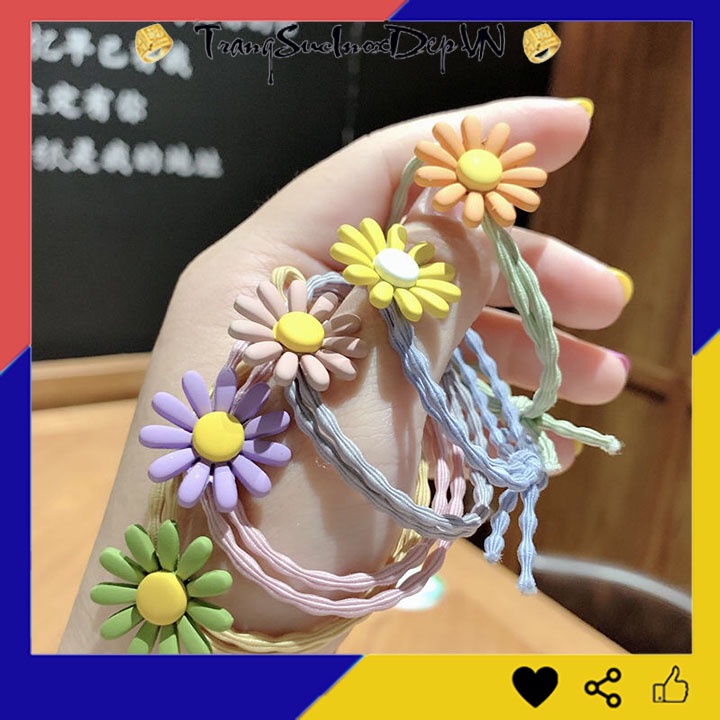 Cột tóc nữ hoa cúc phong cách Hàn Quốc siêu cute (màu ngẫu nhiên)