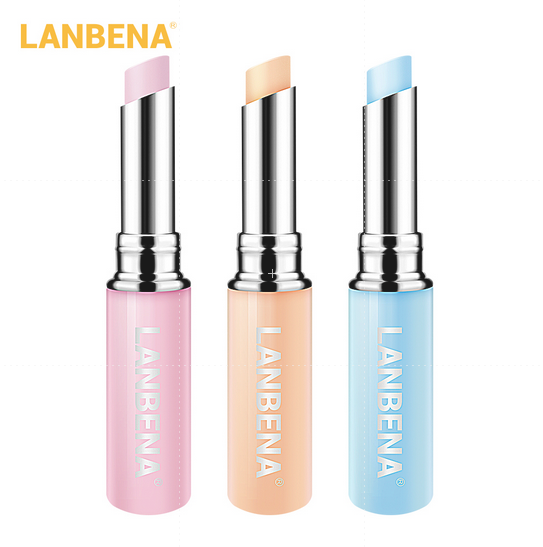 Set 2 Son Dưỡng Môi Lanbena Chứa Hyaluronic Acid/ Hoa Hồng Dưỡng Ẩm Tẩy Tế Bào Chết Thay Đổi Màu Sắc Theo Nhiệt Độ 1.8g