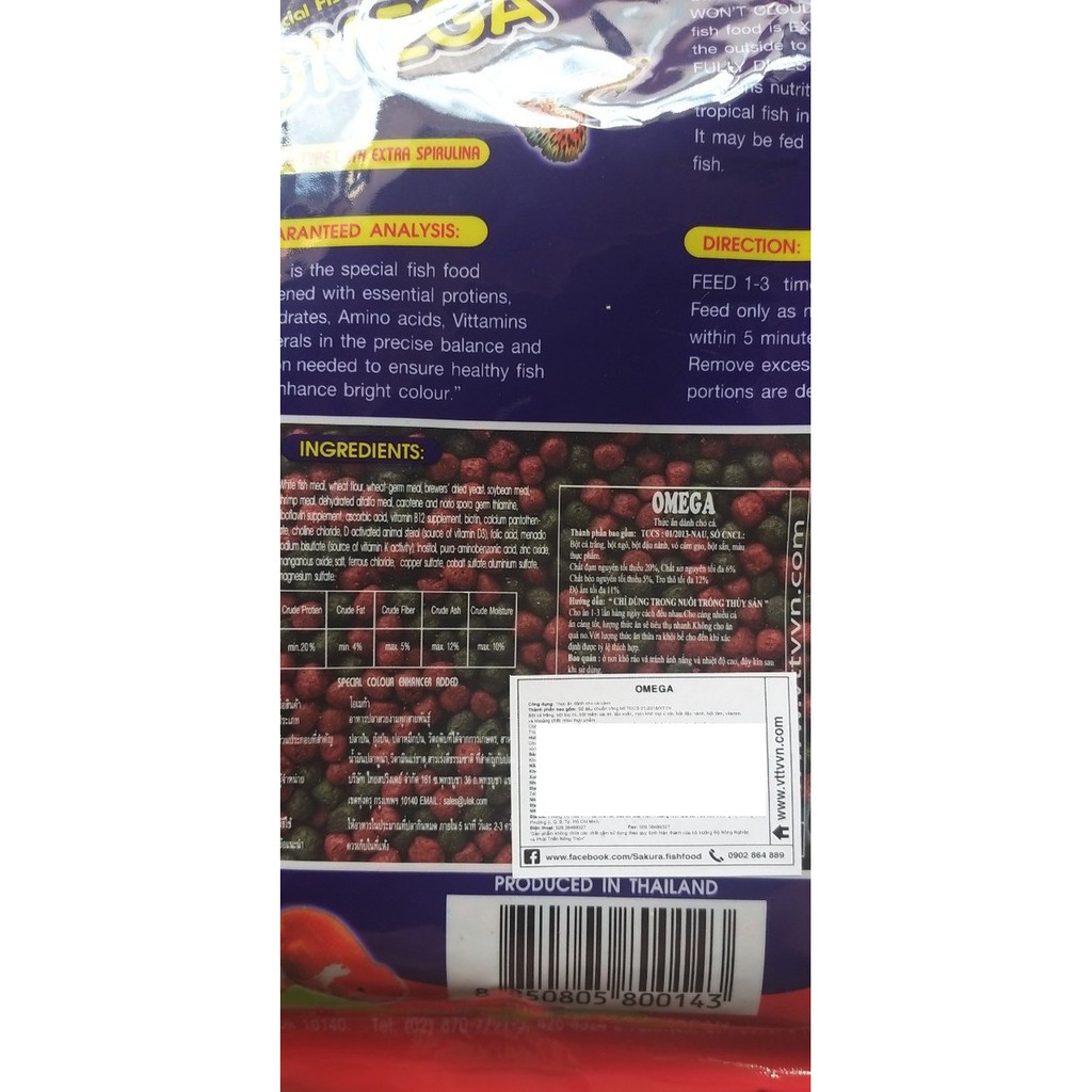 Thức Ăn Cá xuất xứ Nhật Bản, Ấn Độ nhiều size hạt cho cá cảnh, GÓI 500G
