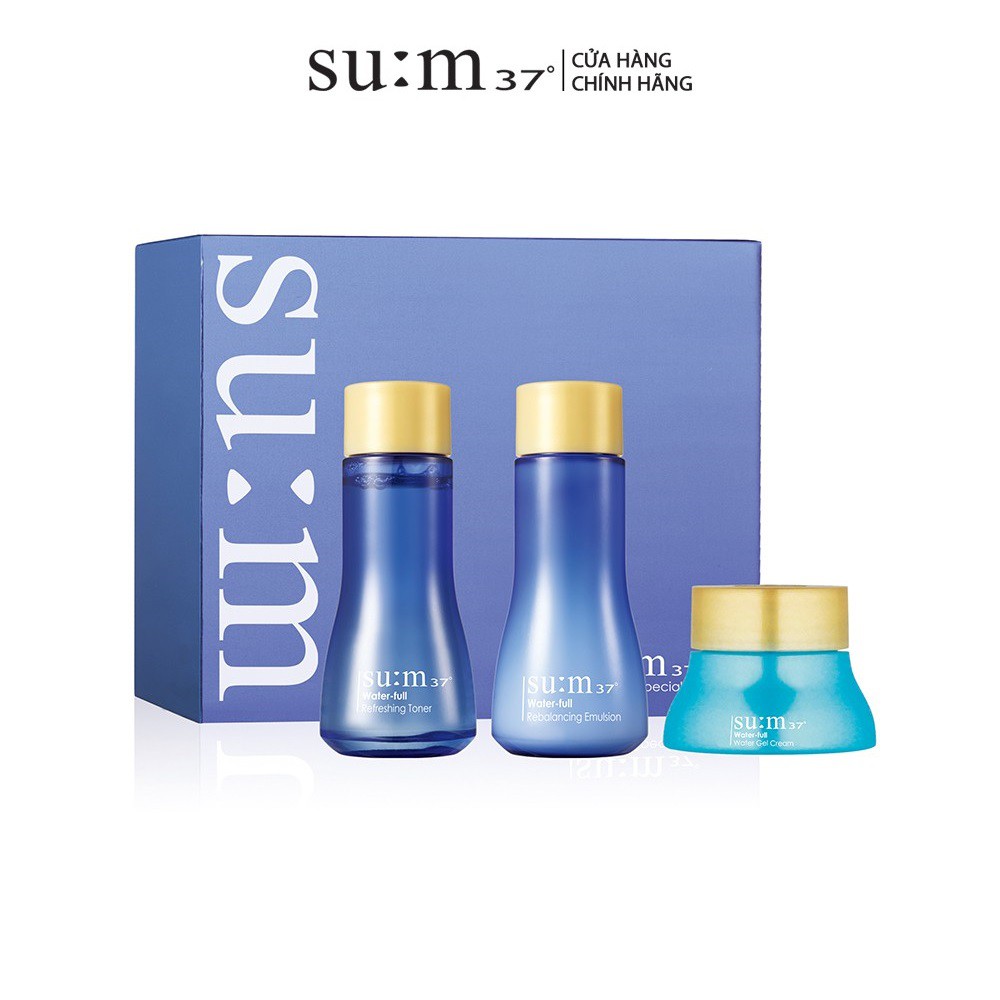 [HB Gift] Bộ cấp ẩm dưỡng da căng mượt Su:m37 Water-full 3pcs Kit 50ml Gimmick | BigBuy360 - bigbuy360.vn