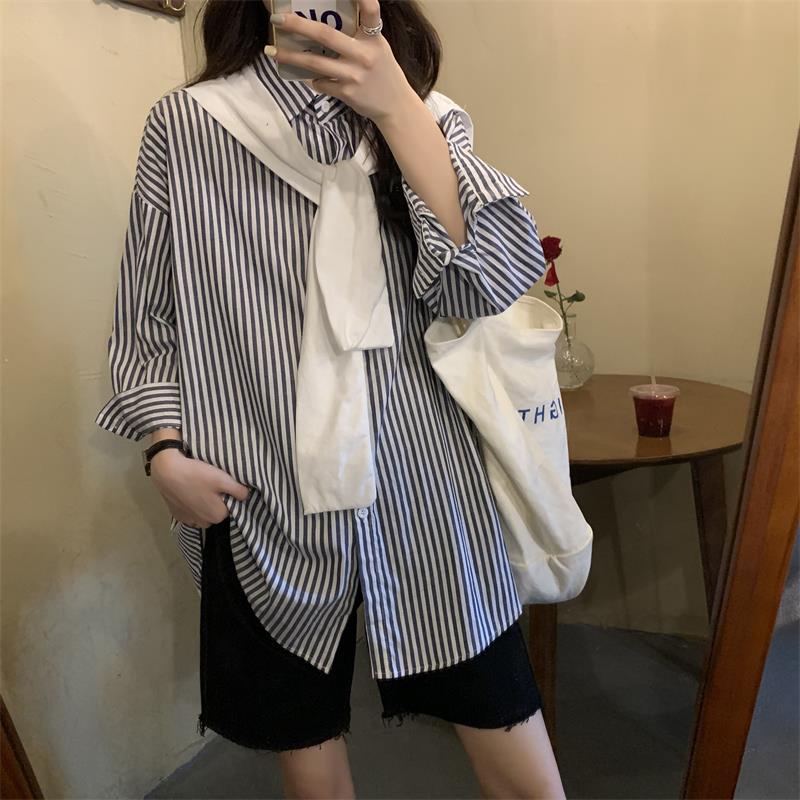 Áo sơ mi tay dài kẻ sọc thời trang Hàn Quốc