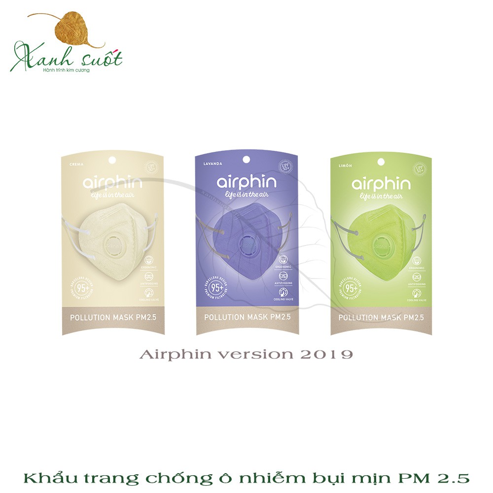 [Airphin] Khẩu trang Người lớn- chống ô nhiễm bụi mịn PM 2.5 [Thiết kế Tây Ban Nha]