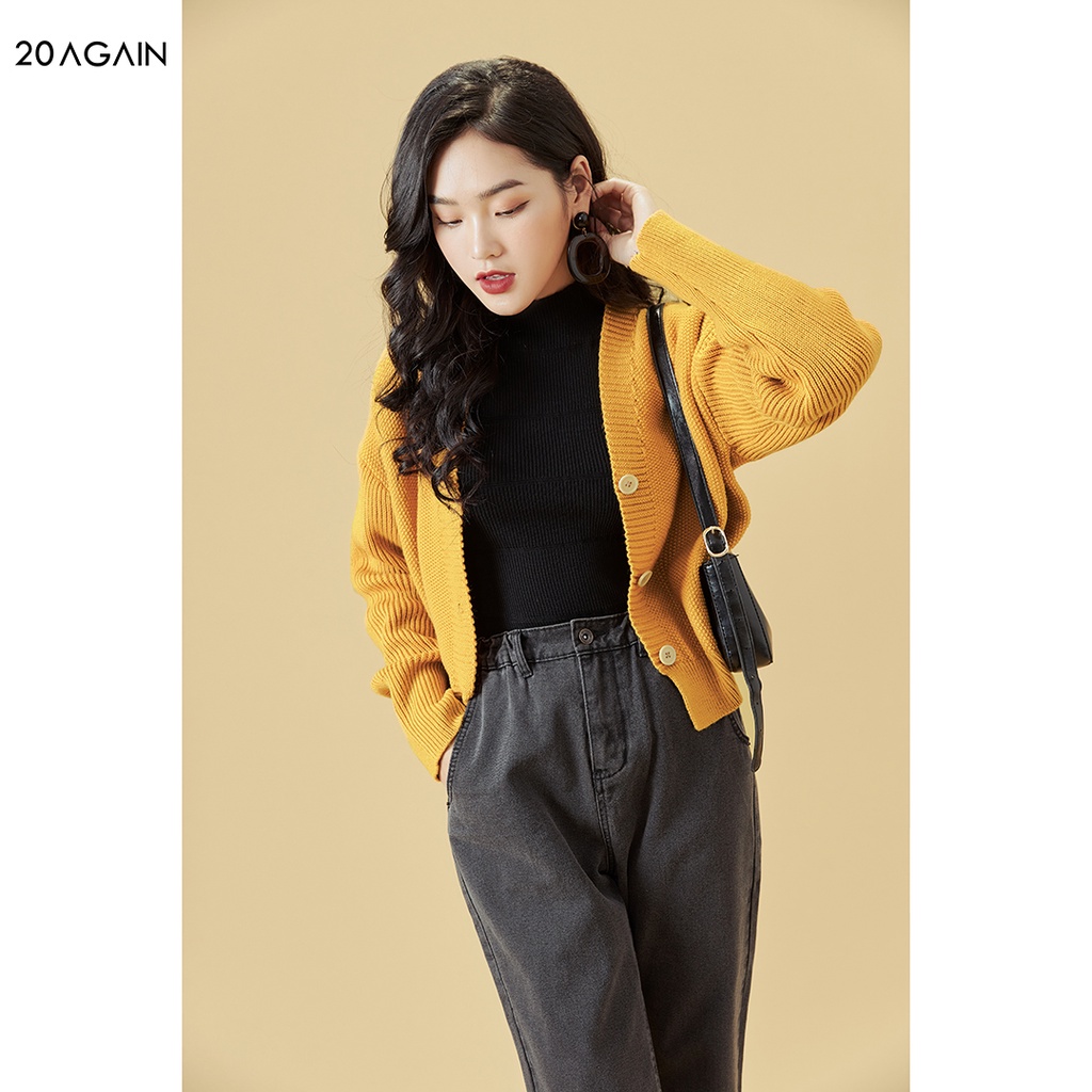[Mã WABRAG99 giảm 10% đơn 99K] Áo len cardigan nữ dài tay 20AGAIN, chất len mịn, co giãn tốt KLA0055 | BigBuy360 - bigbuy360.vn