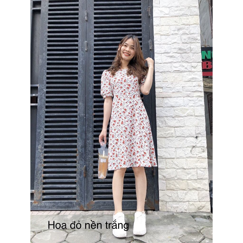 Váy hoa nhí bèo đuôi cá 3 màu ( vàng, đỏ, trắng)