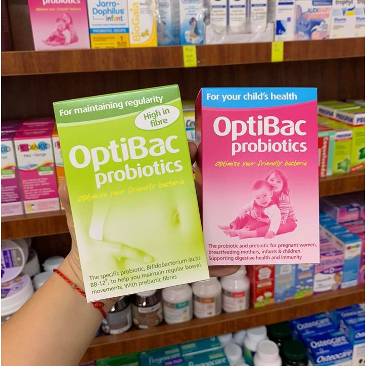 OPTIBAC HỒNG - Men Vi Sinh Hỗ Trợ Tiêu Hóa, Giảm Táo Bón Cho Trẻ Từ Sơ Sinh, Bà Bầu, Mẹ Cho Con Bú - trangpink2020